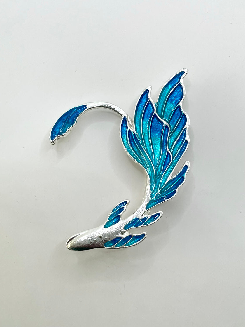 Michaela Gold Blue Flame Ear Cuff Earring