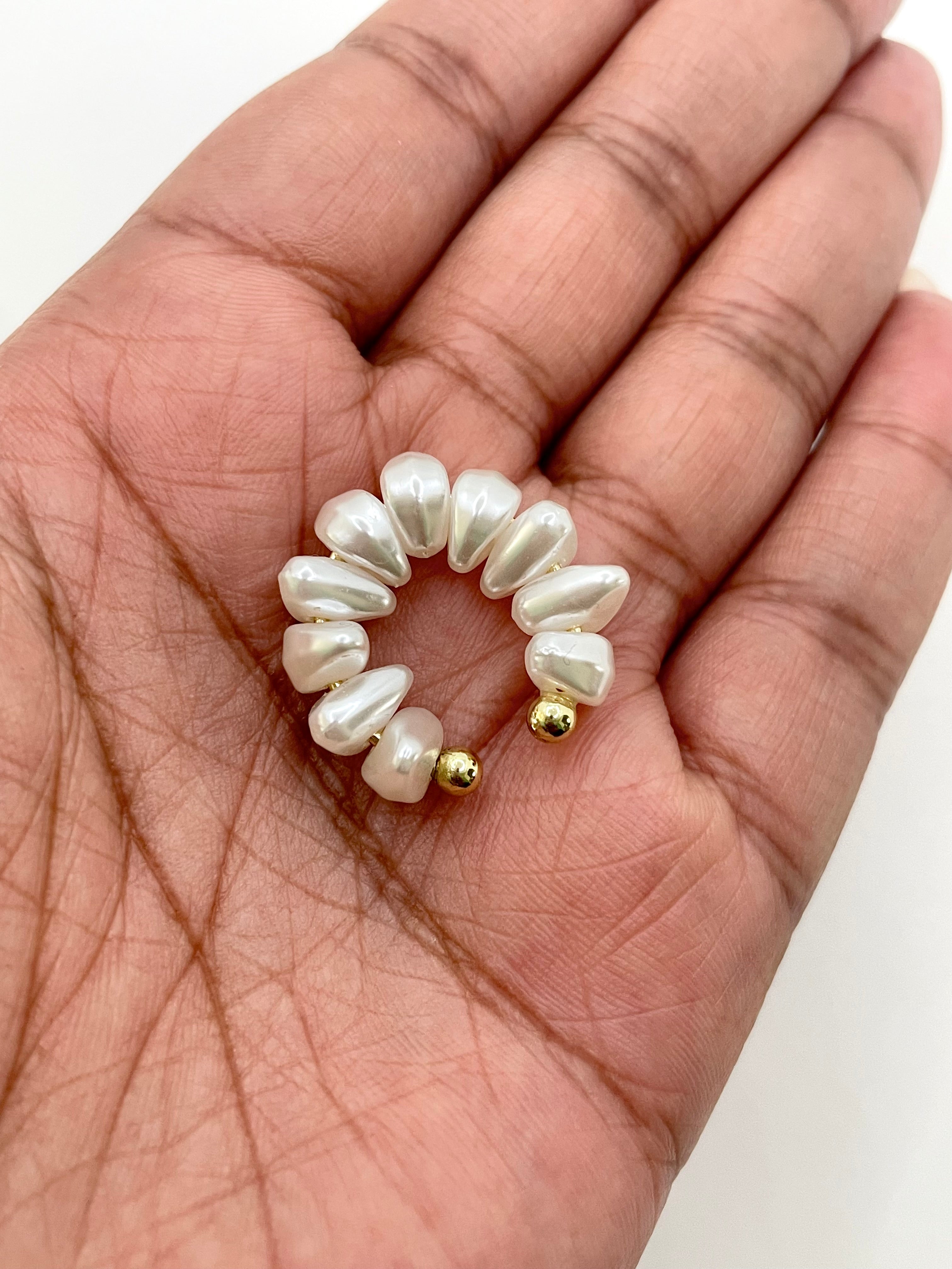 Michaela Pearl Shell Effect Ear Cuffs