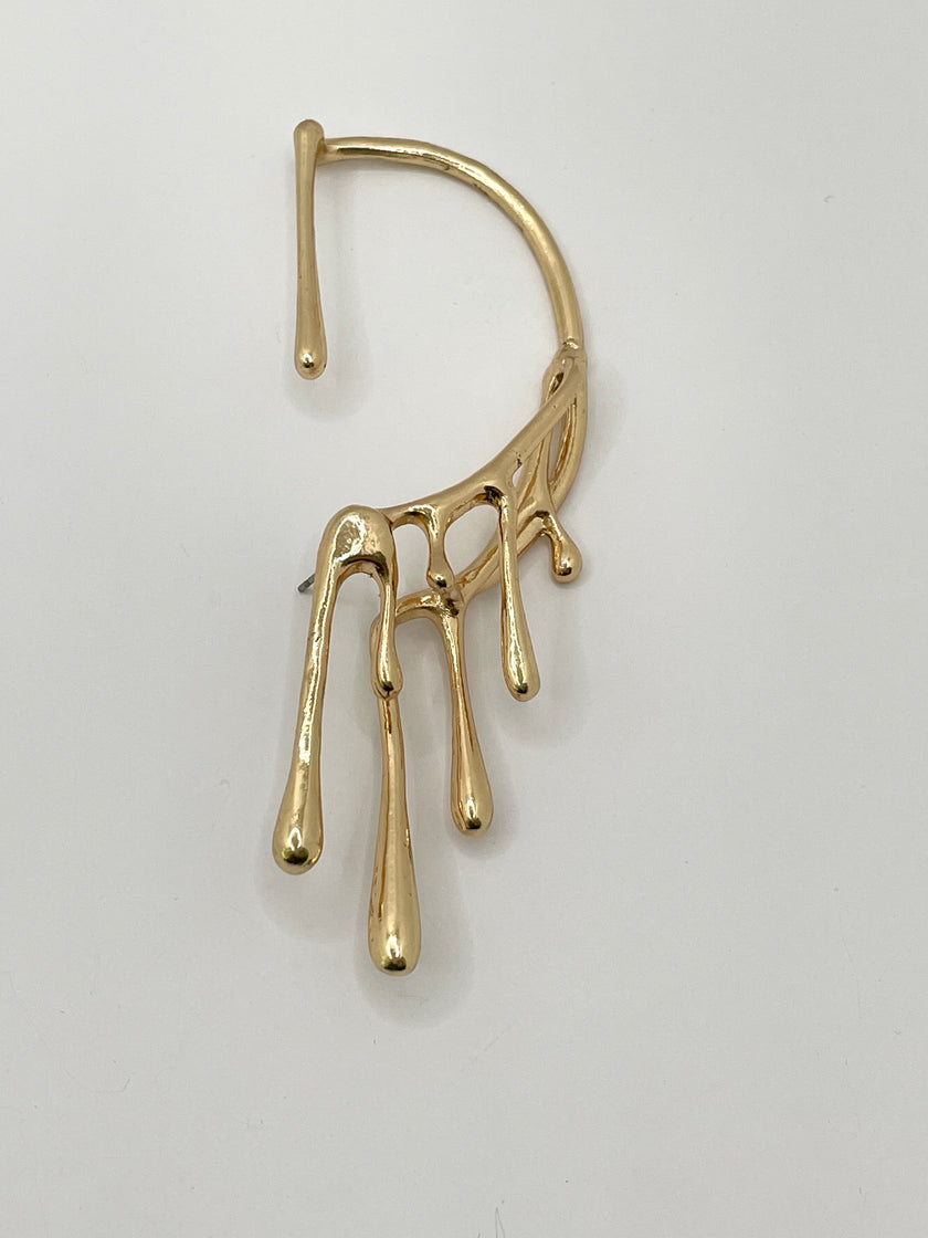 Kat Gold Drip Drip Ear Cuff Earring
