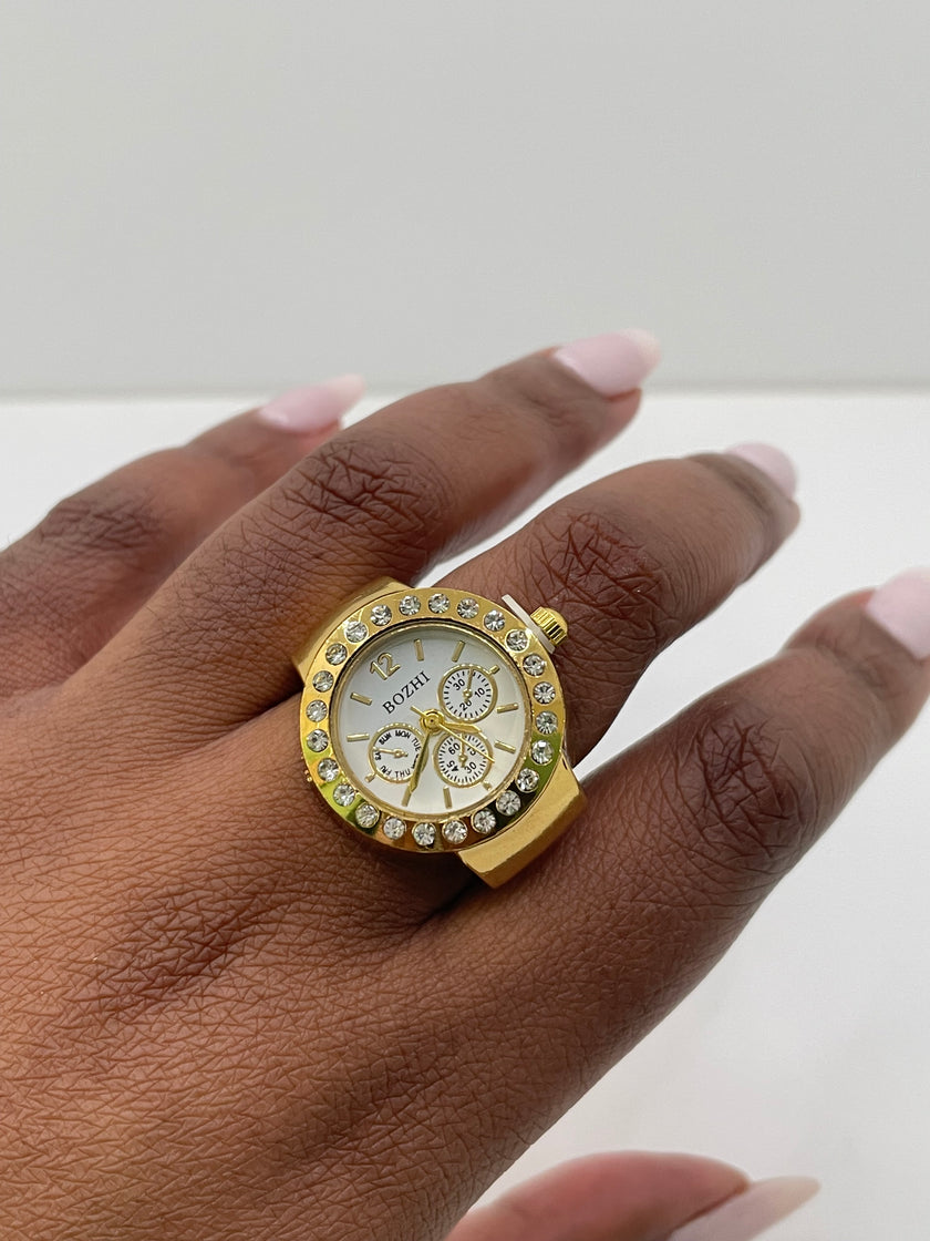 Boitshwarelo Gold Triple Face Expander Watch Ring