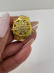 Ellen Gold Intricate Flower Expander Watch Ring