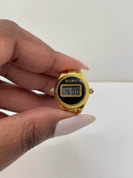 Boity Gold Digital Expander Watch Ring
