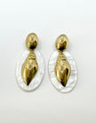 Whitney Gold Stainless Steel Shell Drop Earring