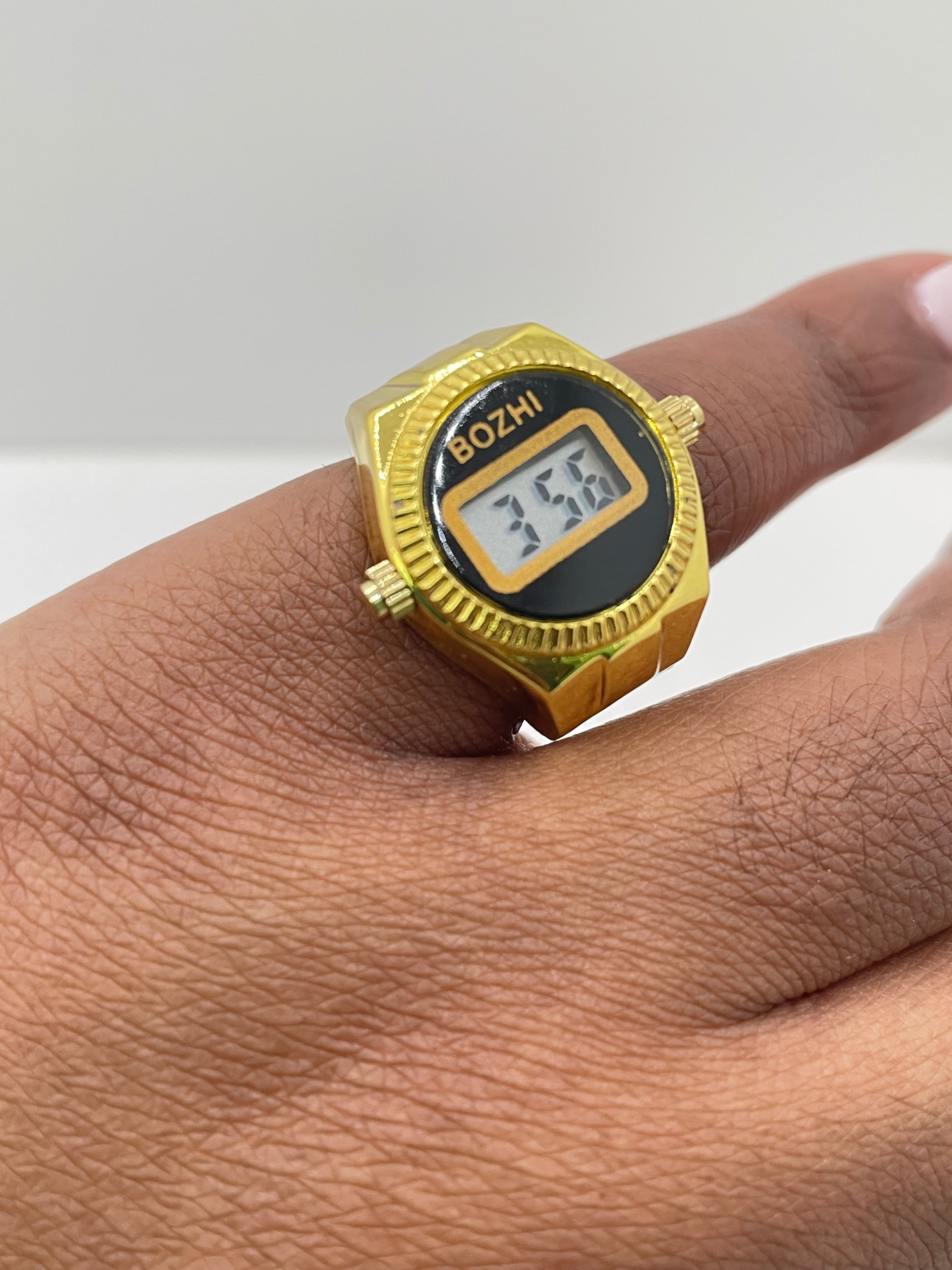 Boity Gold Digital Expander Watch Ring