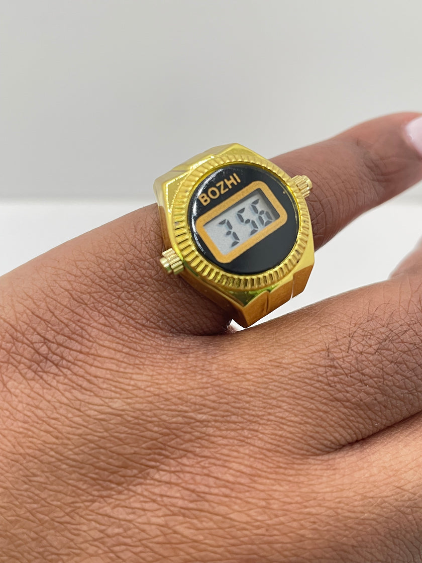 Boity Gold Digital Expander Watch Ring