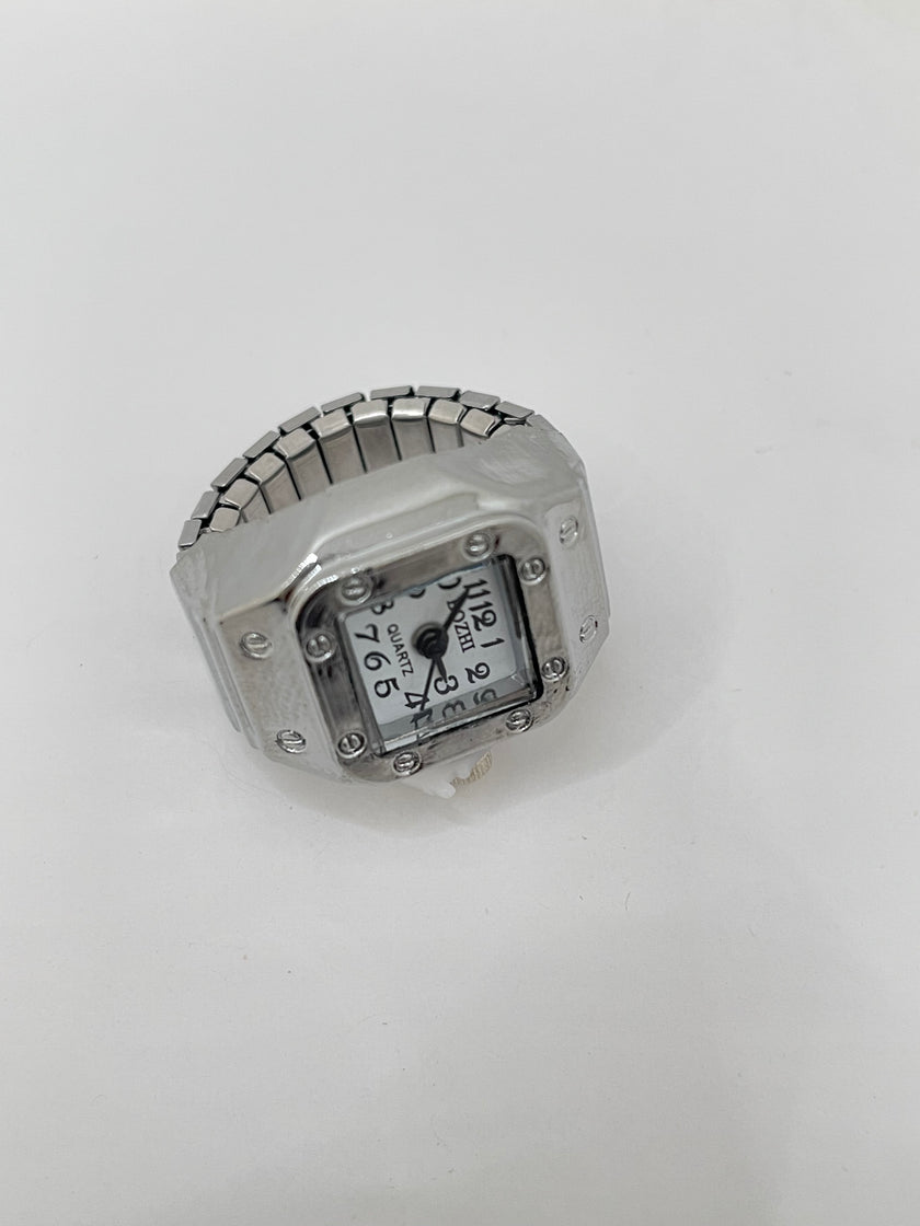 Mudau Silver Portrait Face Expander Watch Ring
