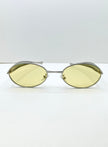 Oratile Silver Minimalist Oval Metal Sunglasses