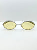 Oratile Silver Minimalist Oval Metal Sunglasses