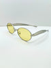 Oratile Silver Minimalist Oval Metal Sunglasses