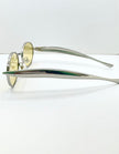 Oratile Silver Minimalist Oval Metal Sunglasses