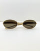 Oratile Gold Minimalist Oval Metal Sunglasses