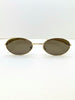 Oratile Gold Minimalist Oval Metal Sunglasses