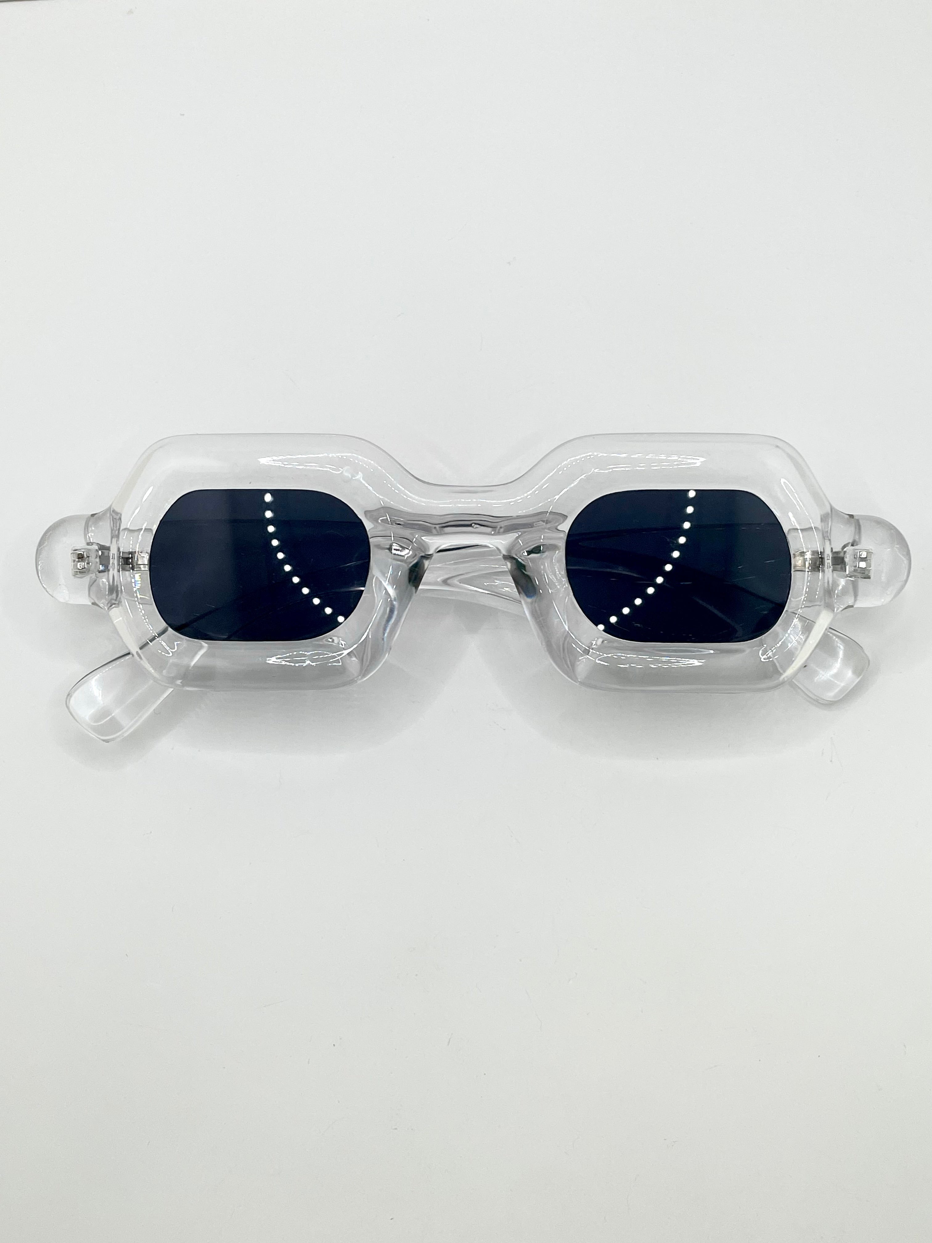 Justina Modern Style Transparent Green Sunglasses