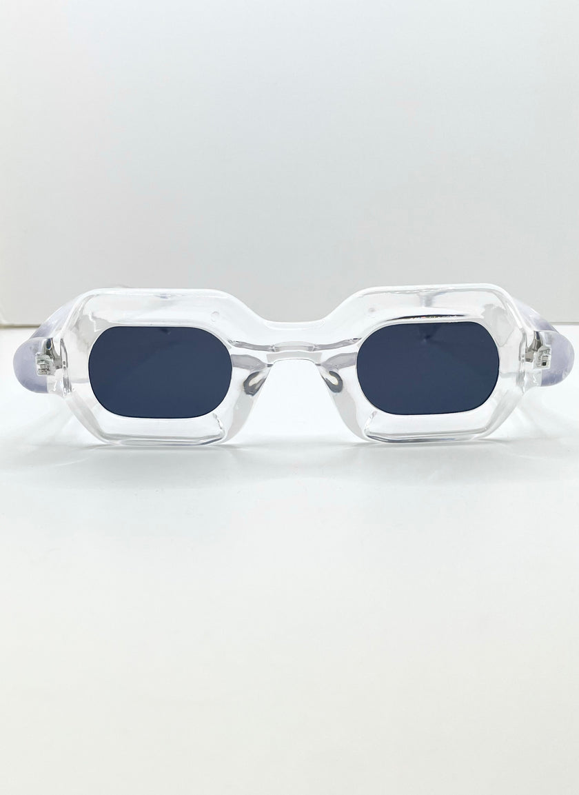 Justina Modern Style Transparent Grey Sunglasses