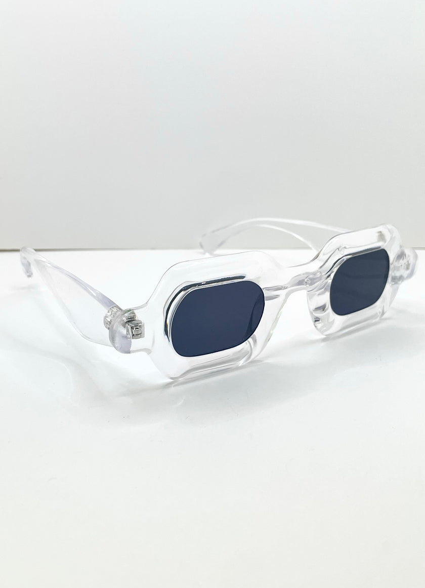Justina Modern Style Transparent Grey Sunglasses
