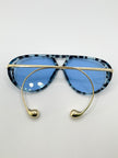 Thuli Oversized Tortoiseshell Blue Aviator Sunglasses