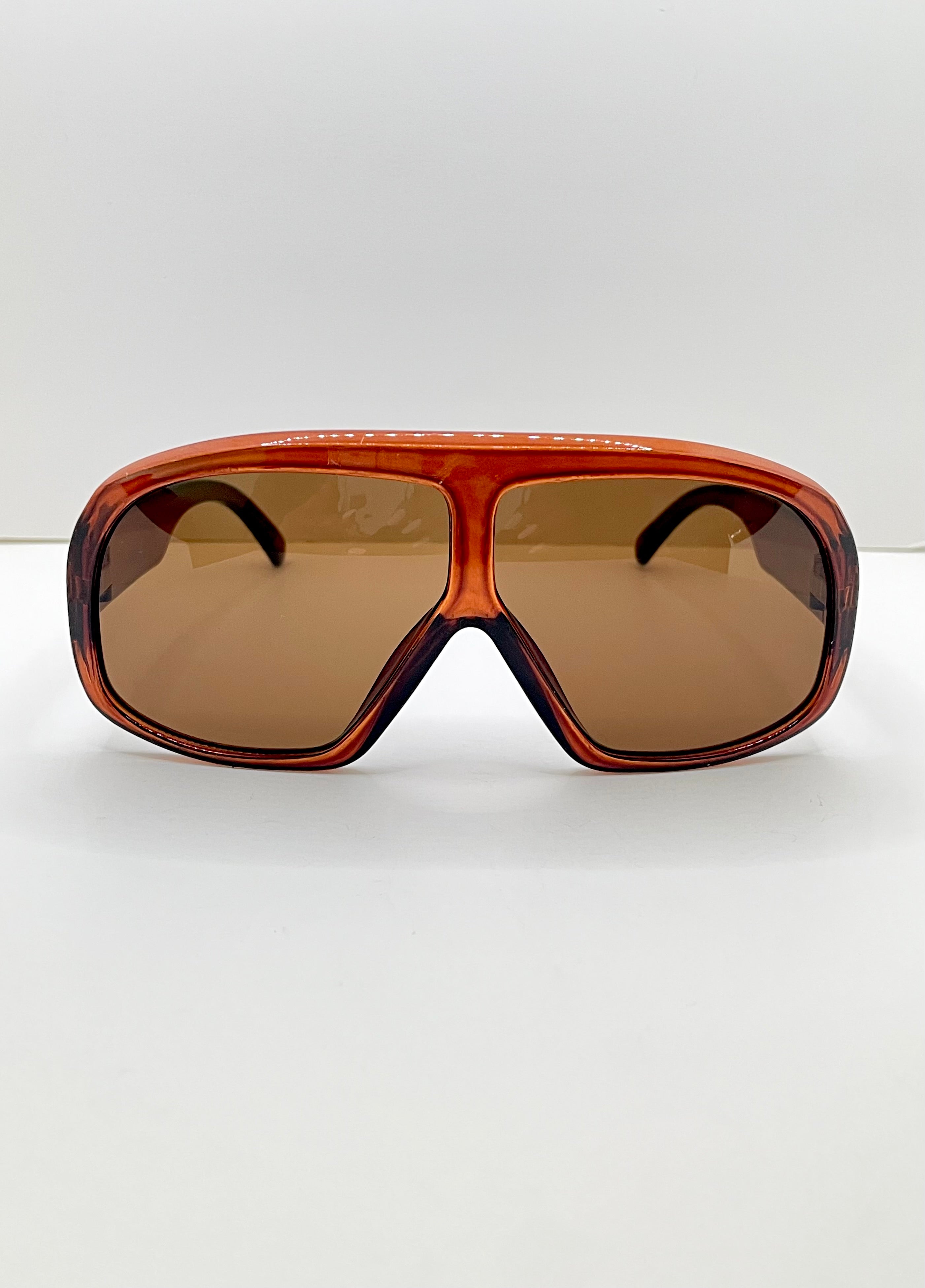 Katlego Oversized Brown & Tea Aviator Sunglasses