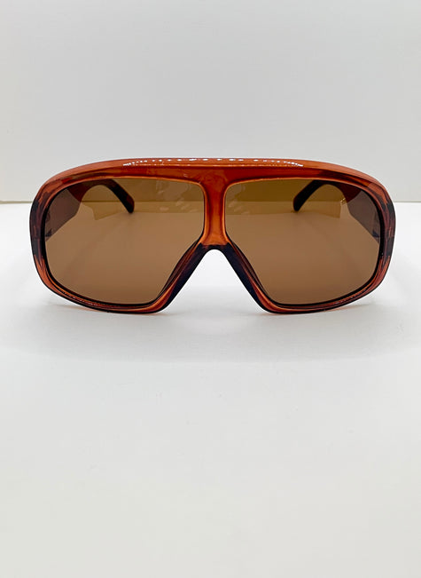 Katlego Oversized Brown & Tea Aviator Sunglasses