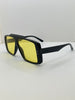 Busi Black & Yellow Retro Double Aviator Sunglasses