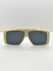 Busi Cream Retro Double Aviator Sunglasses