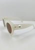 Dudu Cream Vintage Cat Eye Style Sunglasses