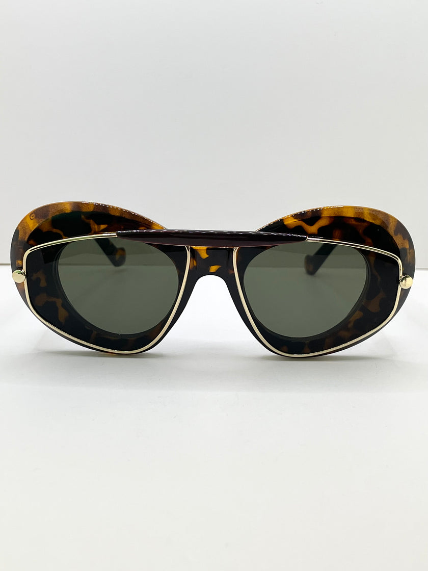 Yols Tortoiseshell Double Aviator Frame Sunglasses