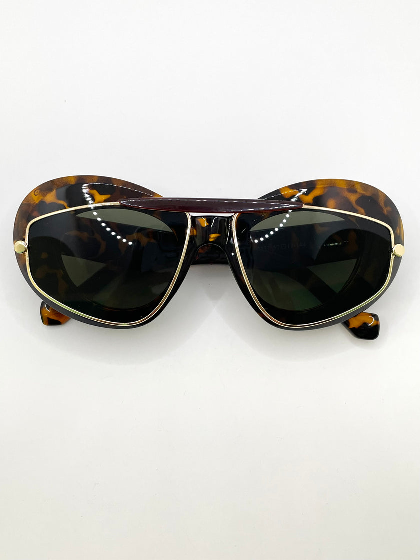 Yols Tortoiseshell Double Aviator Frame Sunglasses