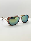 Langa Burgundy Brown Tinted Lens Pilot Sunglasses