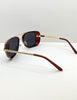 Langa Burgundy Brown Tinted Lens Pilot Sunglasses
