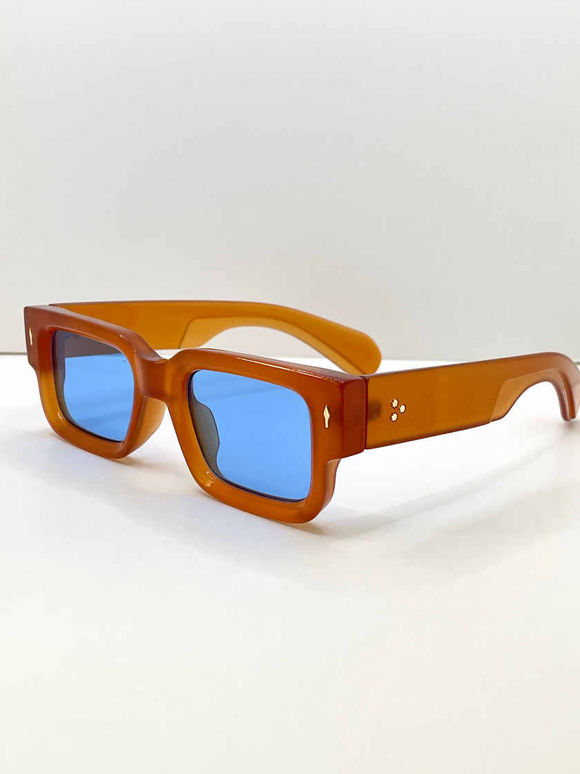 Thulisile Orange Classic Rectangle Sunglasses