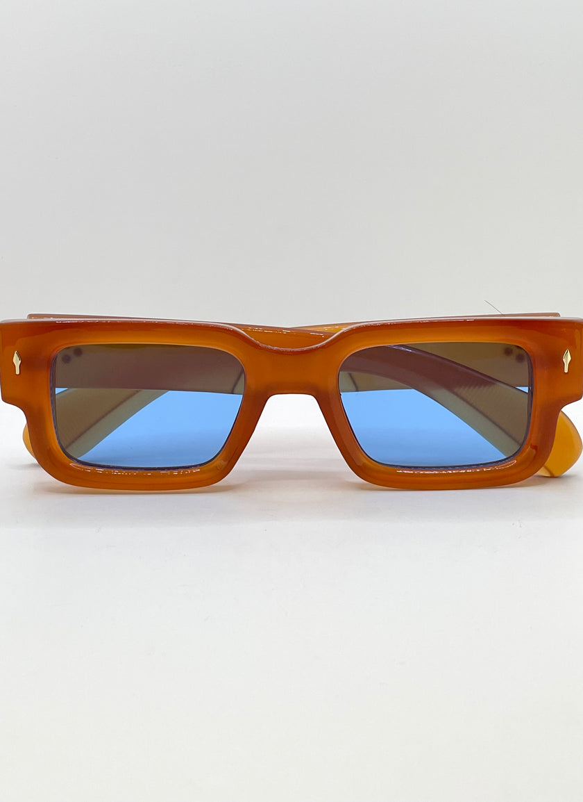 Thulisile Orange Classic Rectangle Sunglasses