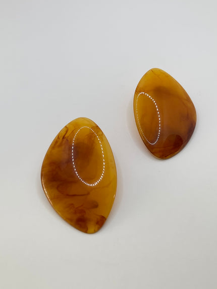 Lebogang Oversized Amber Resin Geometric Earrings