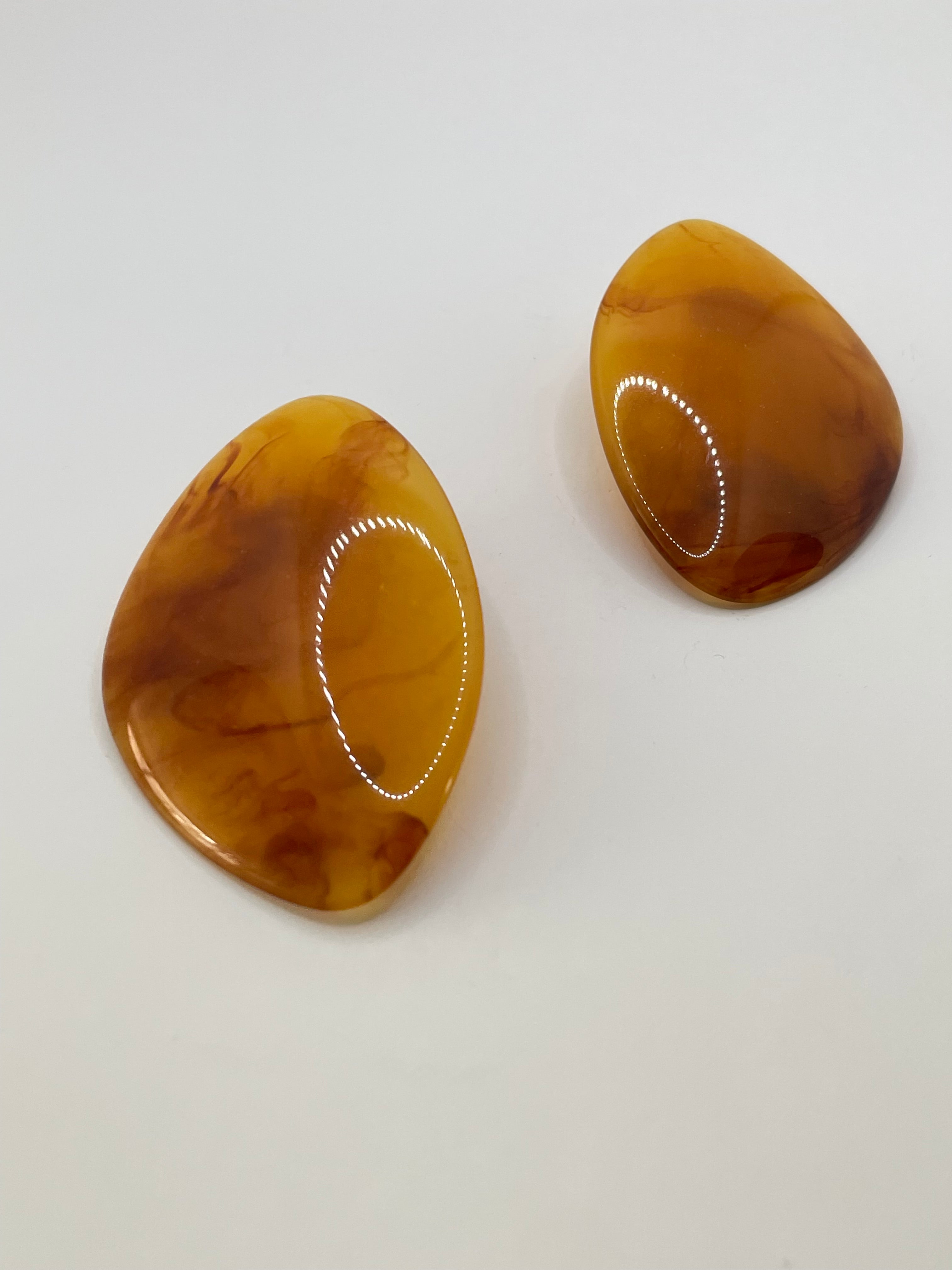 Lebogang Oversized Amber Resin Geometric Earrings