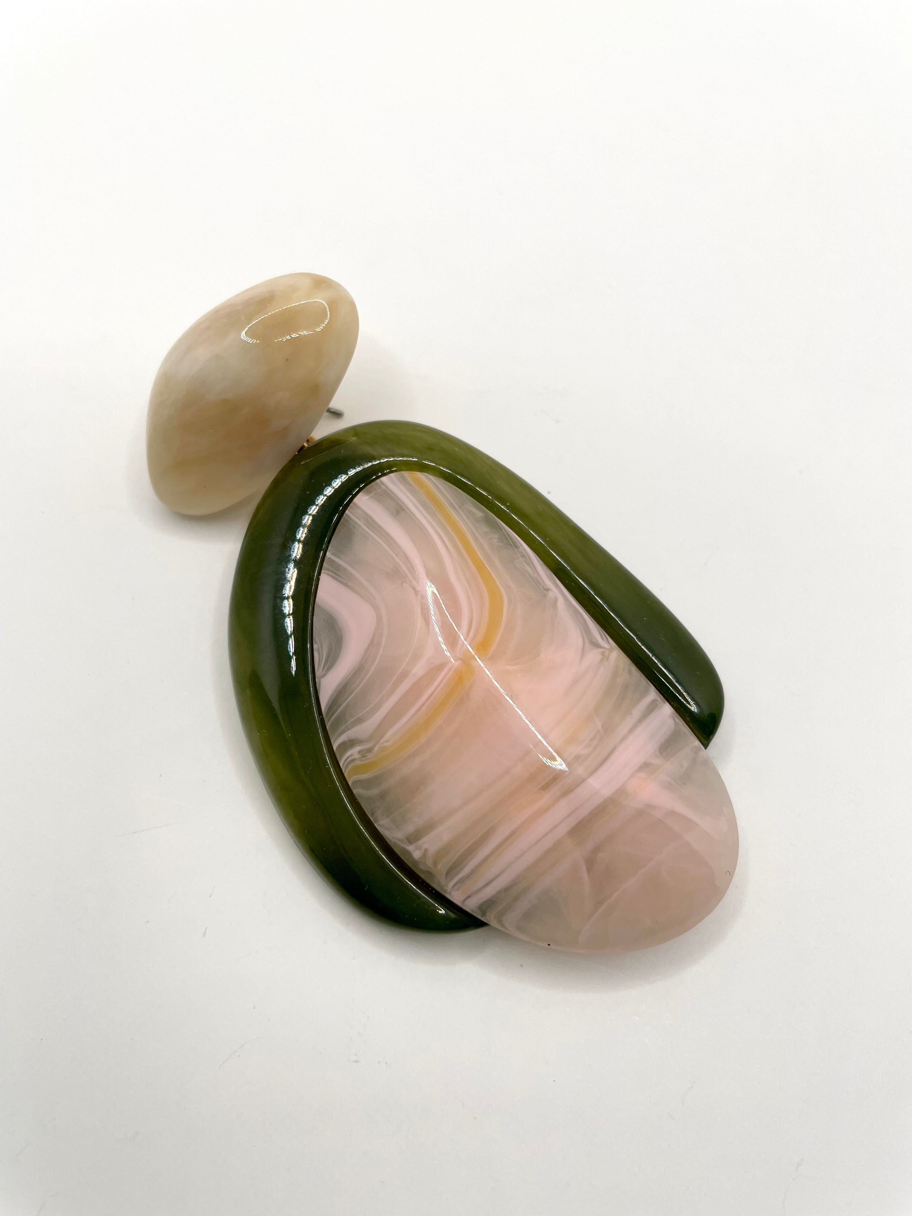 Awande Green & Pink Oversized Drop Earring