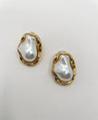 Malaika Gold & Pearl Oceanic Stud Earring