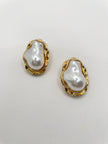 Malaika Gold & Pearl Oceanic Stud Earring