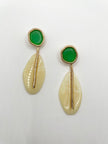 Julia Green & Cream Sculptural Drop Earrings