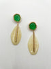 Julia Green & Cream Sculptural Drop Earrings