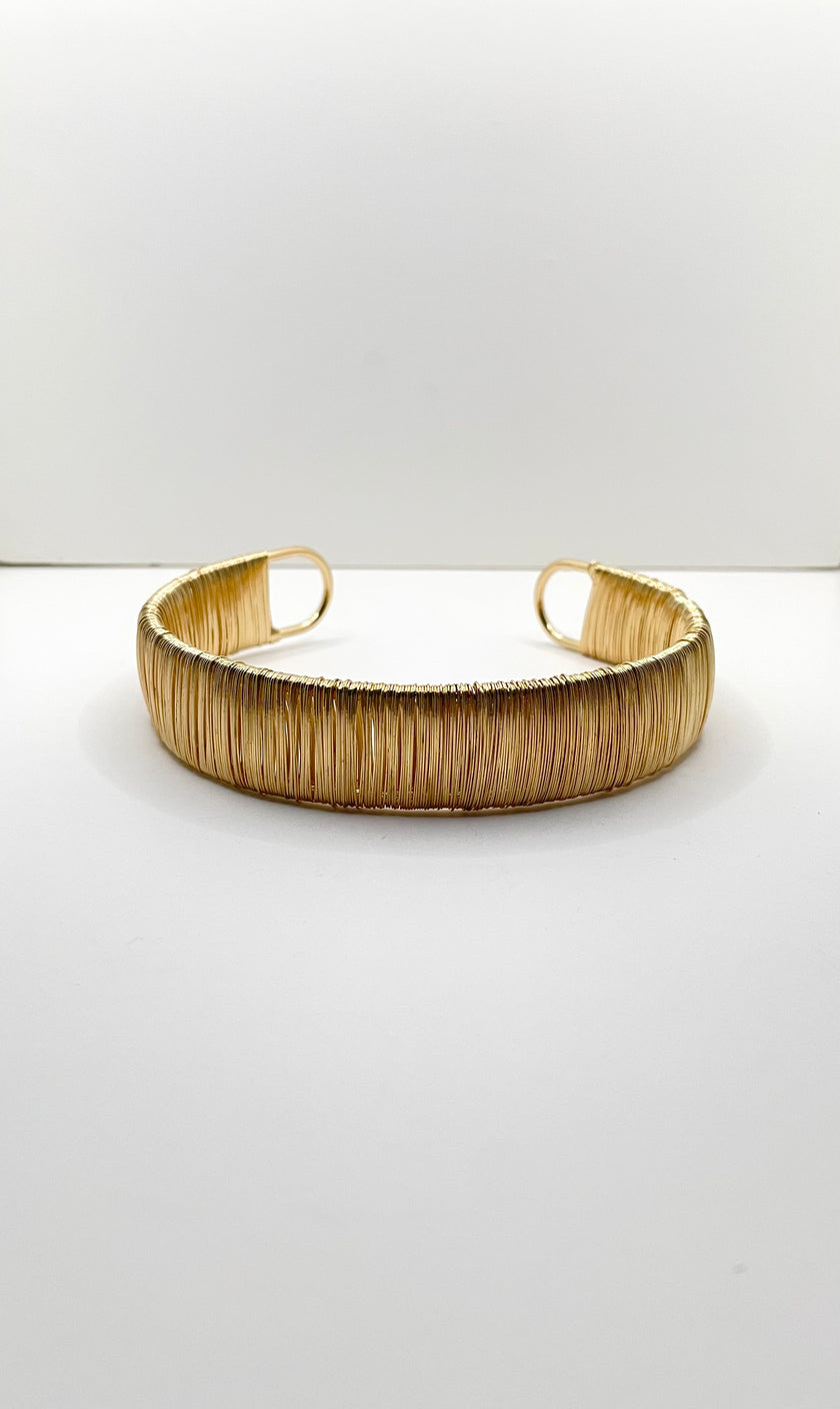 Ron Gold Thread Weave Choker Necklace