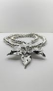 Ashlah Silver Flower Statement Necklace
