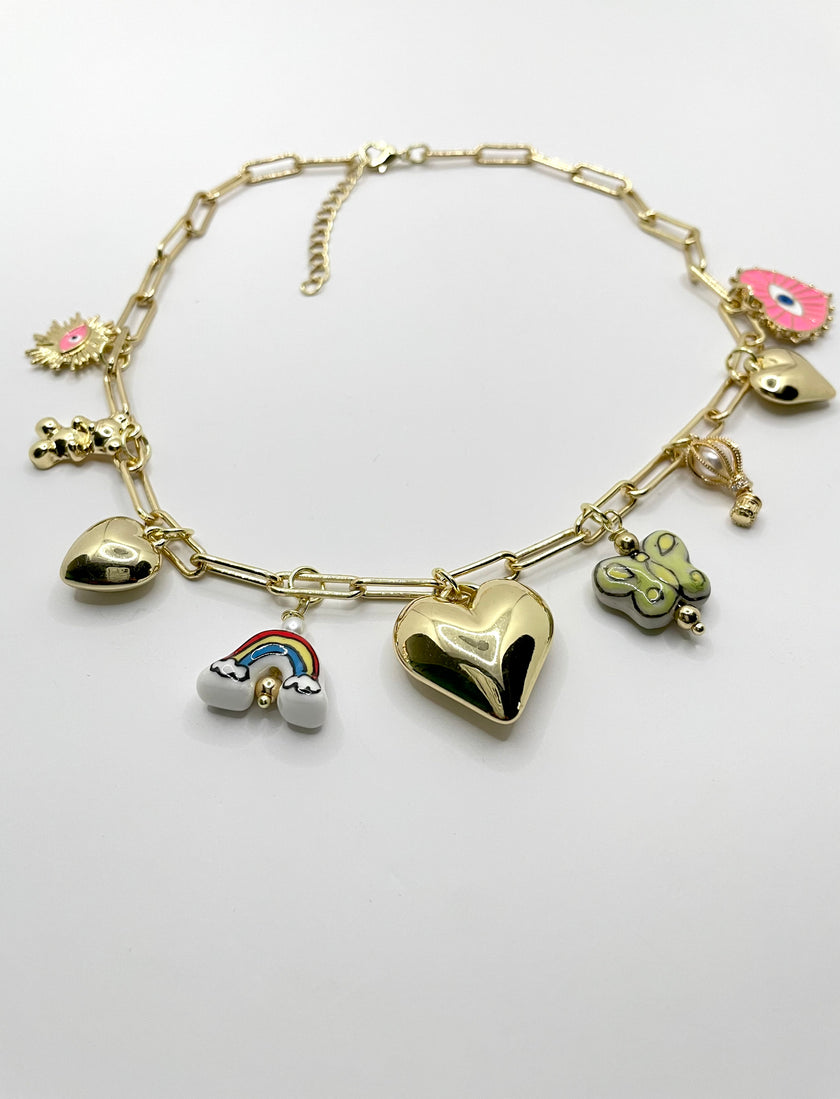 Sarah Gold Coquette Charm Short Necklace