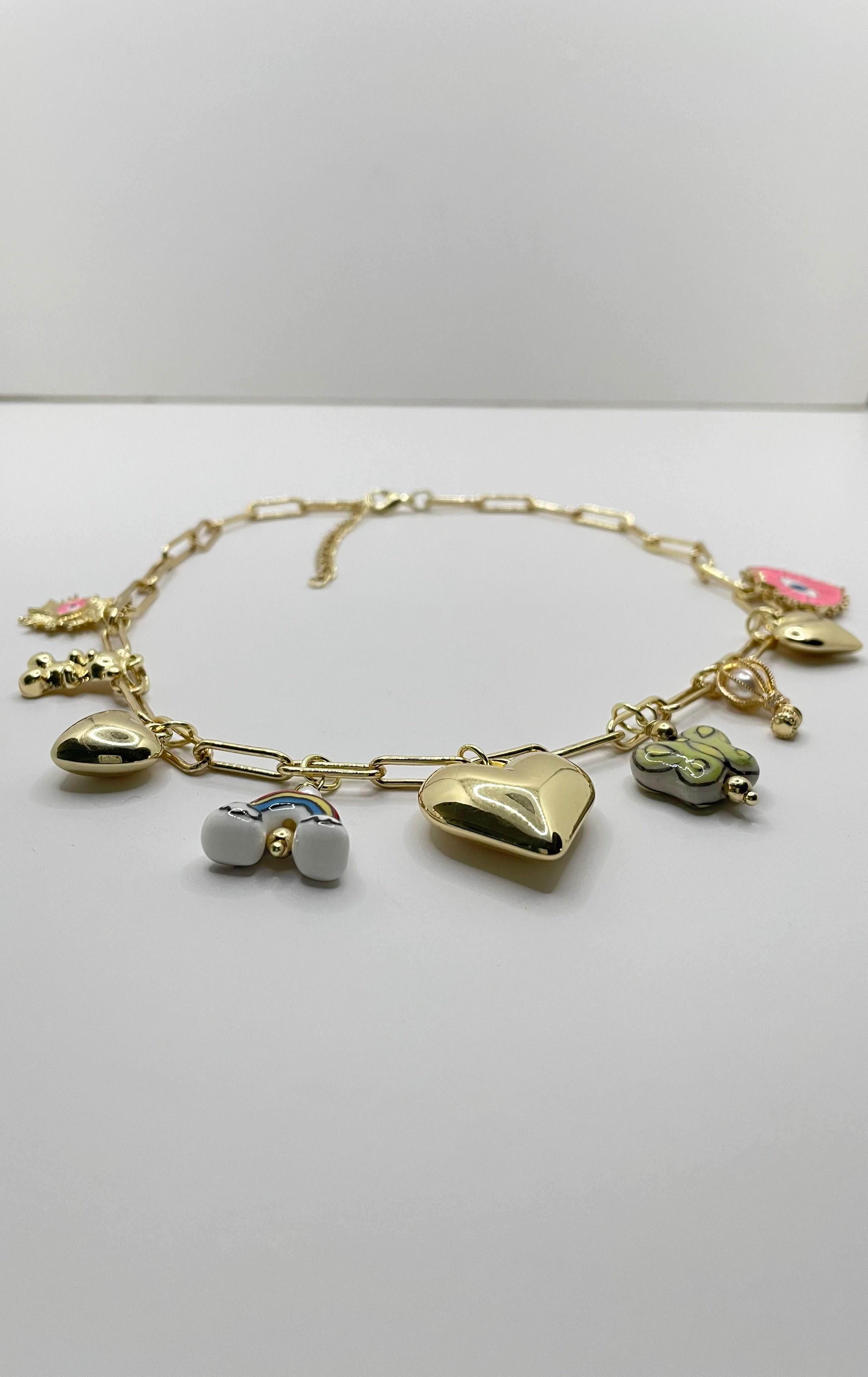 Sarah Gold Coquette Charm Short Necklace