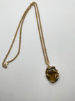 Hojin Gold & Brown Encapsulated Gem Pendant Necklace