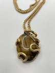 Hojin Gold & Brown Encapsulated Gem Pendant Necklace