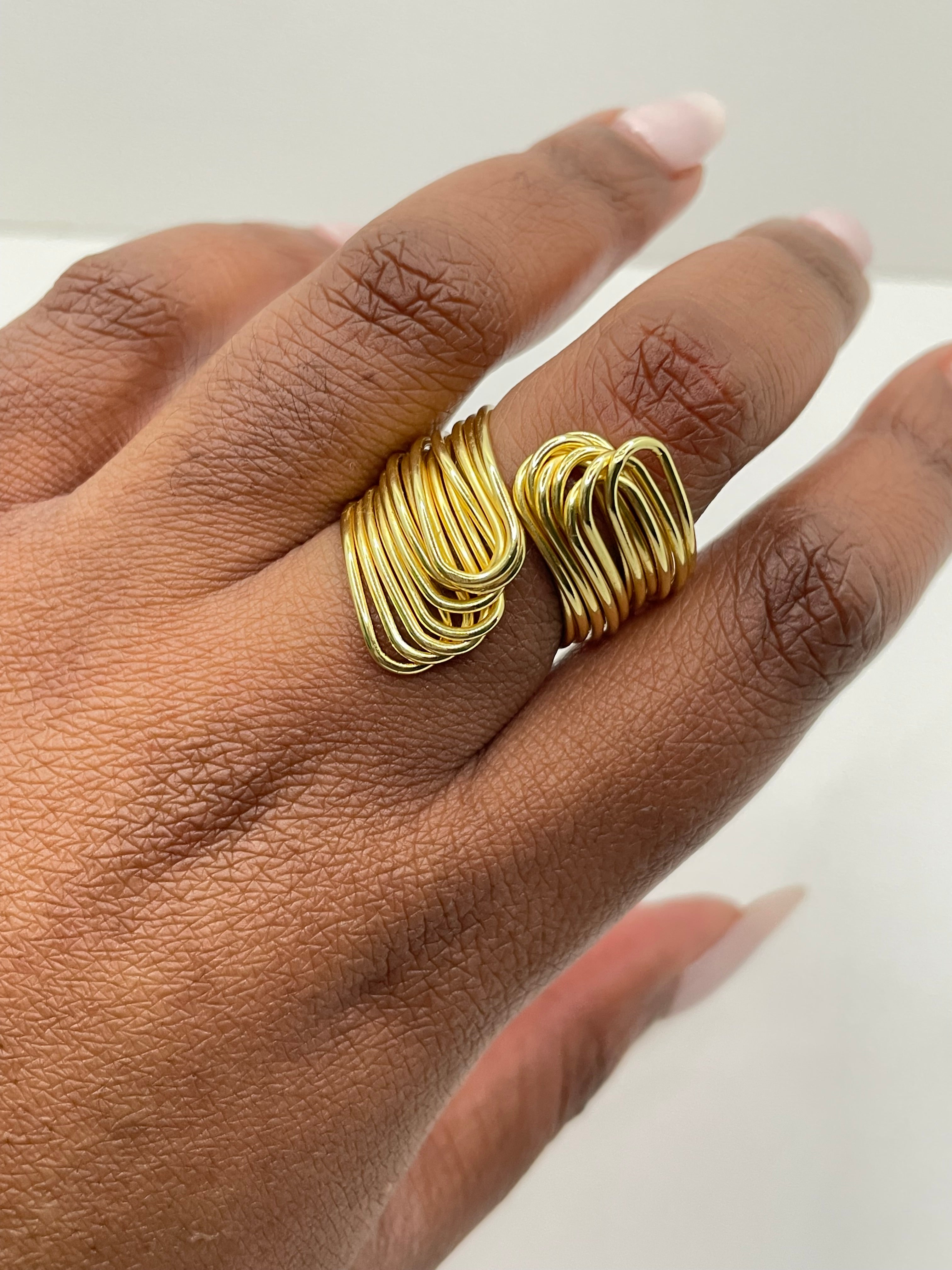 Thobekile Gold Sculptural Wire Ring