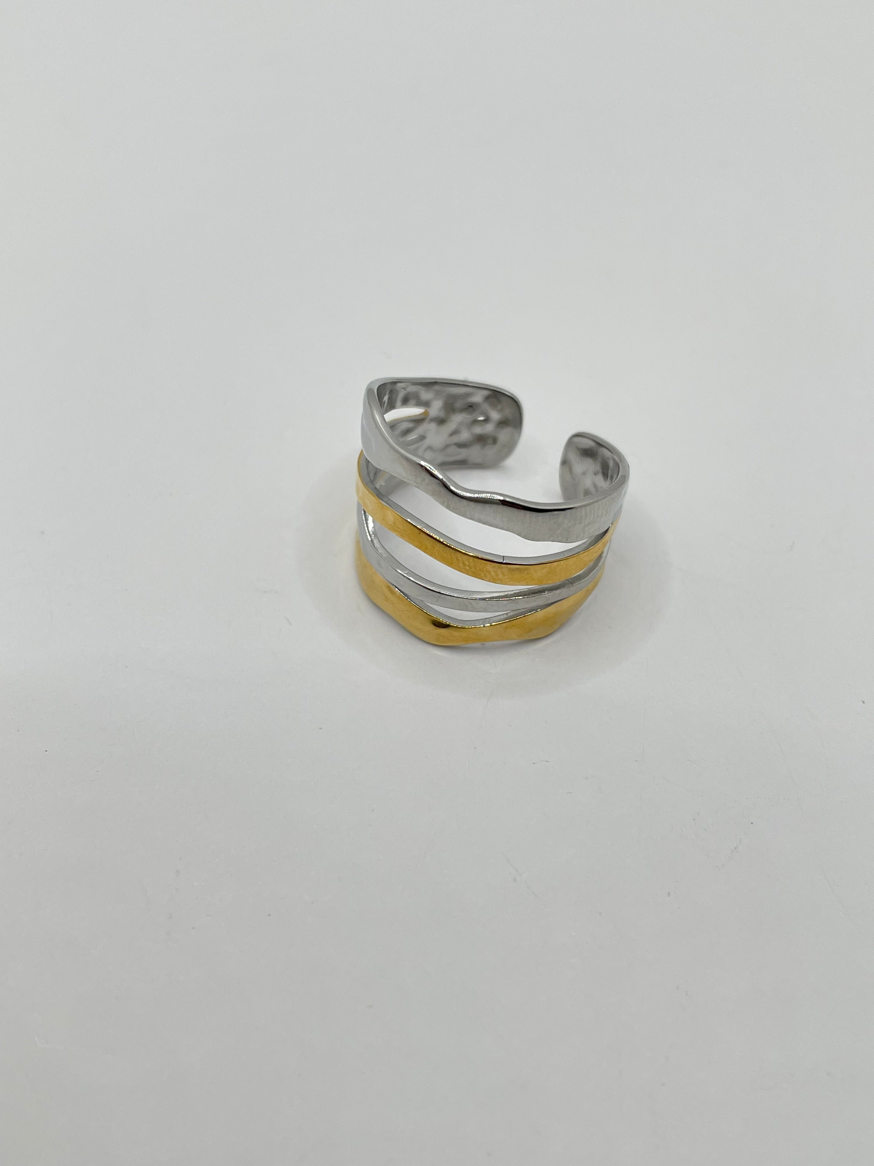 Gugu Mixed Metal Triple Band Ring