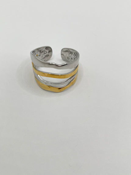 Gugu Mixed Metal Triple Band Ring