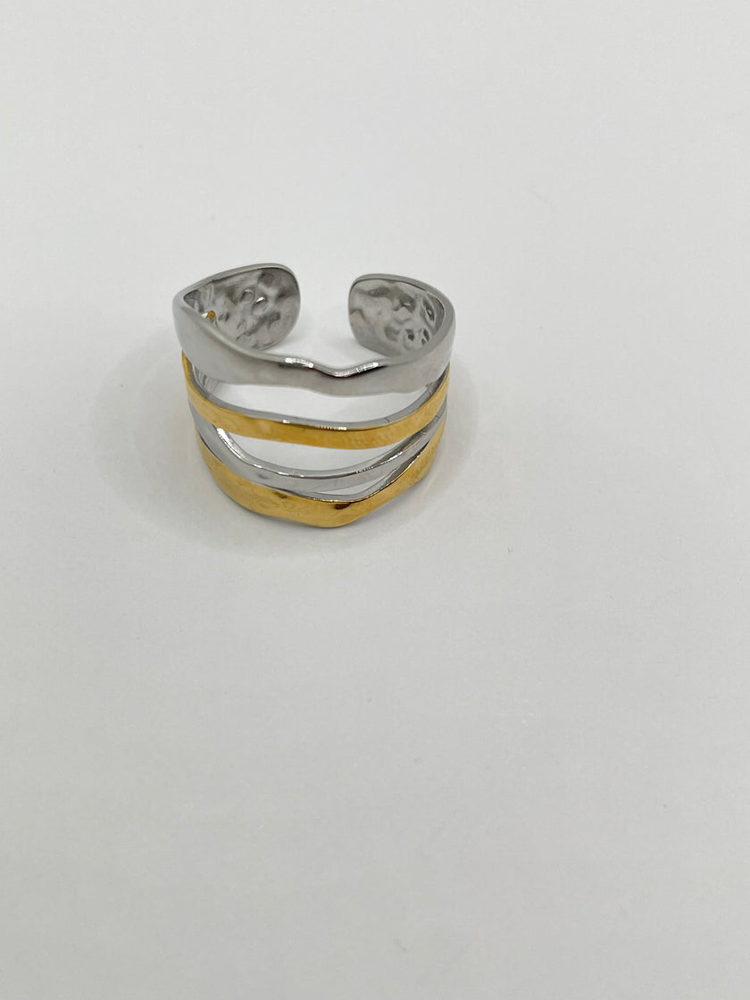 Gugu Mixed Metal Triple Band Ring