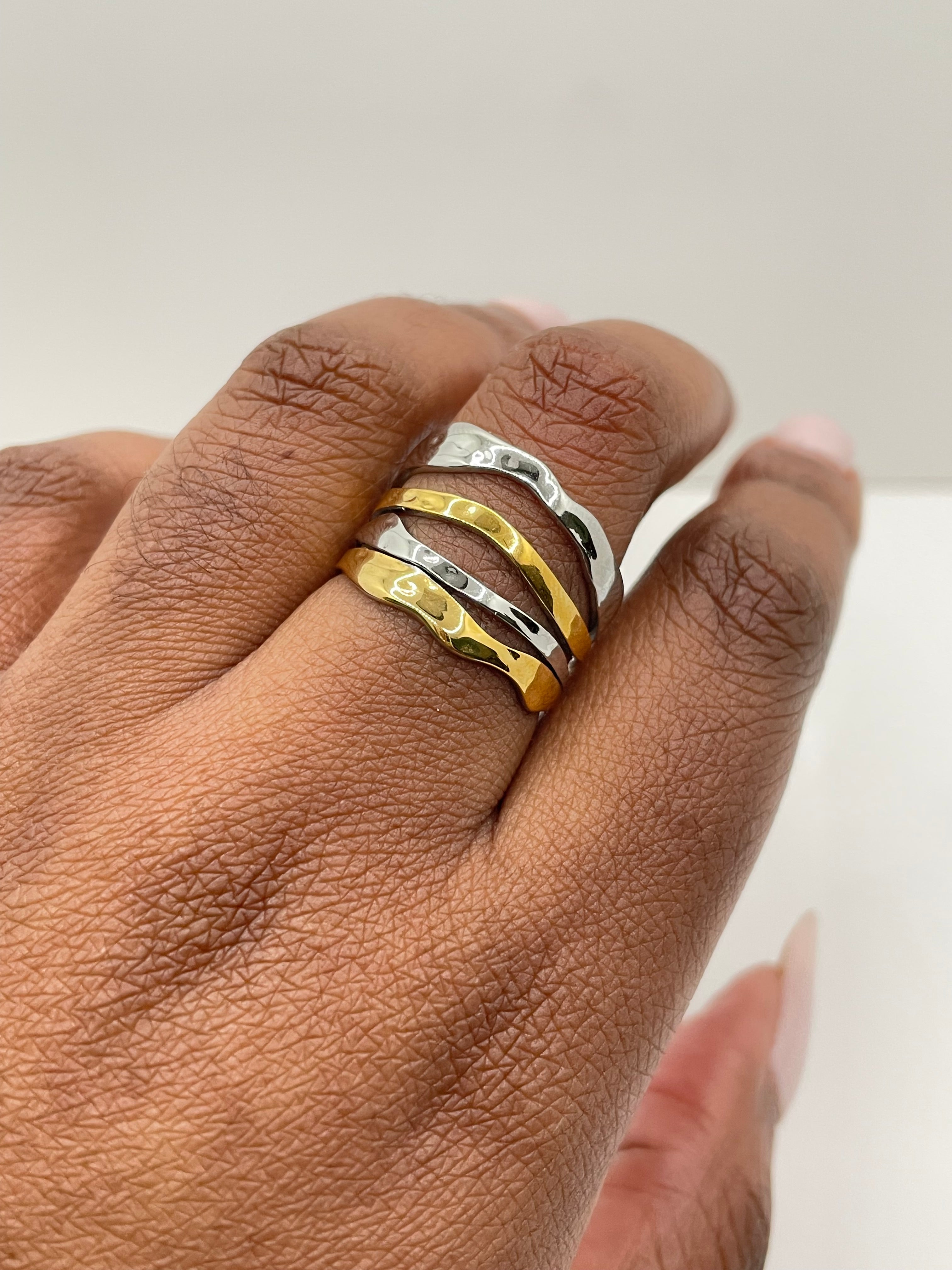 Gugu Mixed Metal Triple Band Ring
