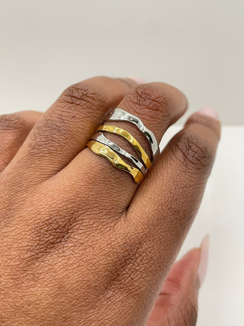 Gugu Mixed Metal Triple Band Ring